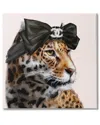 Stupell Industries Fashion Leopard Chic Animal Black Bow Glam Stretched Canvas Wall Art By Ziwei Li In Black