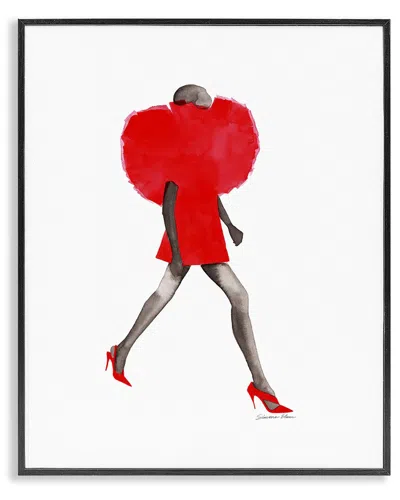 Stupell Industries Fashion Pose Framed Giclee Art In Red