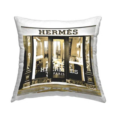 Stupell Industries Fashion Storefront Glam City Shop Decorative Printed Throw Pillow By Madeline Blake In Beige