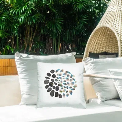 Stupell Industries Feathers & Rocks Collection Outdoor Printed Pillow, Design By Beth Adoette In Black