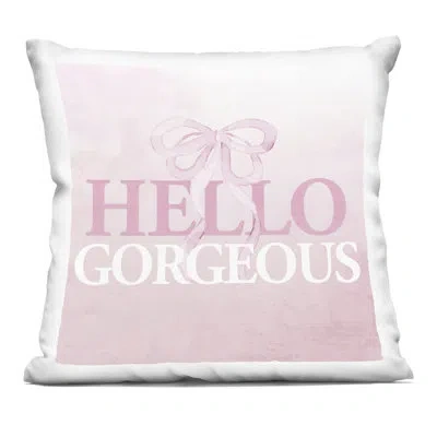Stupell Industries Feminine Hello Gorgeous Decorative Printed Throw Pillow, Design By Kim Allen In Pink Feminine Hello Gorgeous