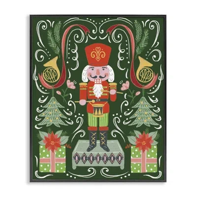 Stupell Industries Festive Nutcracker Celebration Framed Giclee Art, Design By Jo Reid In Midnight Black Framed Giclee