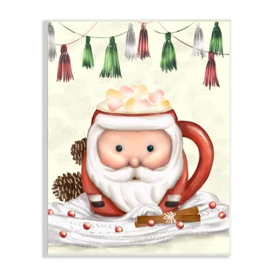 Stupell Industries Festive Santa Claus Marshmallow Mug Holiday Beverage Oversized Black Framed Giclee Texturized Art By In Unframed