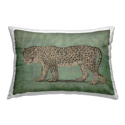 Stupell Industries Fierce Leopard On Green Printed Outdoor Throw Pillow Design By June Erica Vess