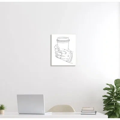 Stupell Industries Firm Hands On Coffee Cup - Drawing Print In Unframed
