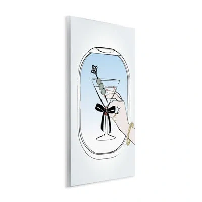 Stupell Industries First Class Cocktail Wall Plaque Art By Martina Pavlova In Blue