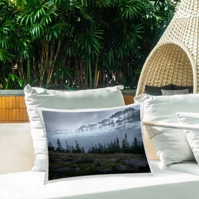 Stupell Industries First Snow Mountains Printed Outdoor Throw Pillow Design By Hunter Page Photography In Gray