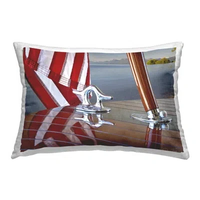 Stupell Industries Flag On Boat Hull Decorative Printed Throw Pillow Design By Dennis Frates In Red