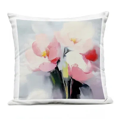 Stupell Industries Flare Of Emotion Vase Outdoor Printed Pillow Design By Mona Grace In Pink