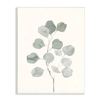 Stupell Industries Flattened Sage Botanical Stem Delicate Leaf Plant Oversized White Framed Giclee Texturized Art By Em In Wall Plaque