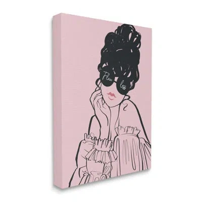 Stupell Industries Flawless Text Bold Pink Glam Fashion Woman By Ziwei Li - Floater Frame Graphic Art On Canvas In Wrapped Canvas