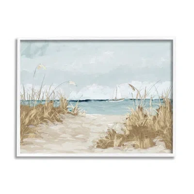 Stupell Industries Floater Frame Painting Print On Wood In Blue;brown