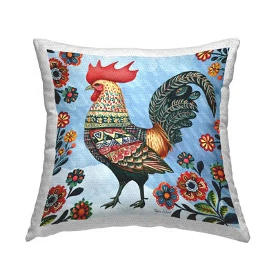 Stupell Industries Floral Indoor/outdoor Throw Pillow In Blue