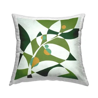 Stupell Industries Floral Indoor/outdoor Throw Pillow In White;green
