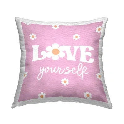 Stupell Industries Floral Indoor/outdoor Throw Pillow In White;pink