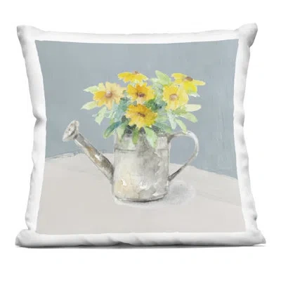 Stupell Industries Florals In Watering Can Decorative Printed Throw Pillow, Design By Lanie Loreth, 18 X 7 X 18 In Blue