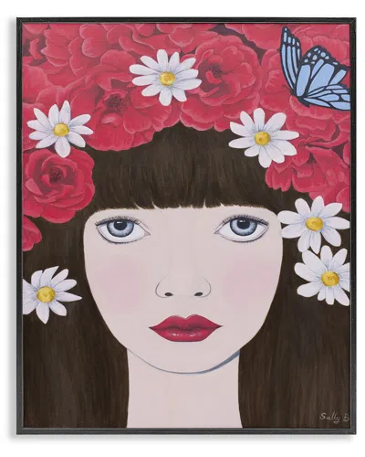 Stupell Industries Flower Headdress Portrait Framed Giclee Art In Multi