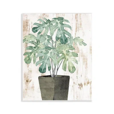 Stupell Industries Flower Pot Greenery Wall Plaque Art By Kim Allen