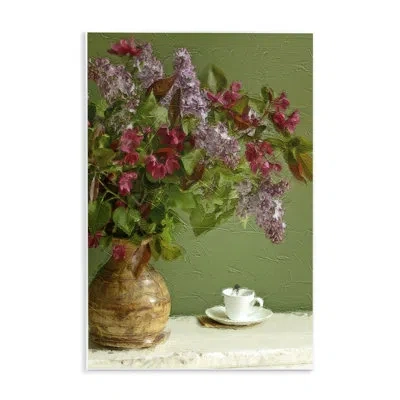 Stupell Industries Flowers & Teacup Wall Plaque Art By Sundance Group, Llc. In Green