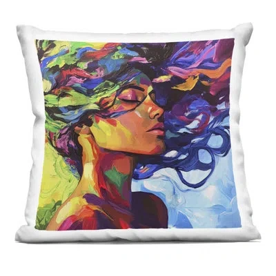 Stupell Industries Flowing Whirlwind Of Colors Decorative Printed Throw Pillow, Design By Svetlana Aleynikova, 18 X 7 X In Blue
