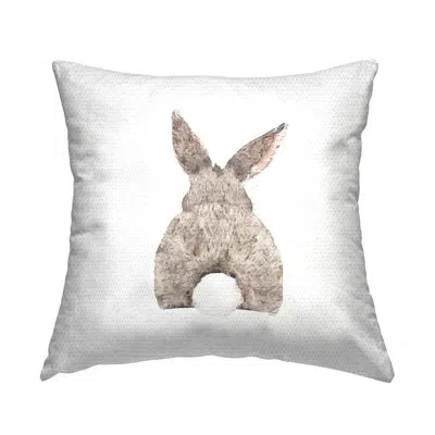 Stupell Industries Fluffy Bunny Tail Cute Pet Outdoor Printed Pillow By Amanda Greenwood In Brown;white