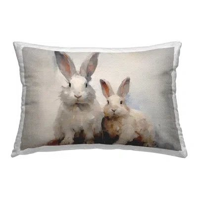 Stupell Industries Fluffy Spring Bunnies Outdoor Printed Pillow By Arlington Prints In Beige