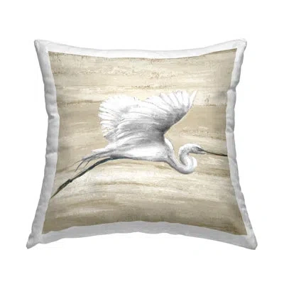 Stupell Industries Flying Heron Soft Sand Pattern Natural Tones Decorative Printed Throw Pillow By Patricia Pinto
