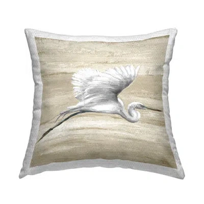 Stupell Industries Flying Heron Soft Sand Pattern Natural Tones Outdoor Printed Pillow By Patricia Pinto In Brown;white;gray