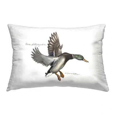 Stupell Industries Flying Mallard Duck Decorative Printed Throw Pillow Design By Jadei Graphics In White