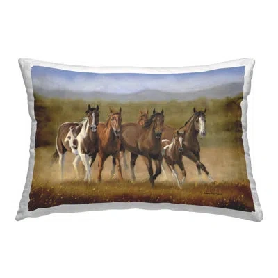 Stupell Industries Foal's First Run Decorative Printed Throw Pillow Design By Victoria Schultz In Tan