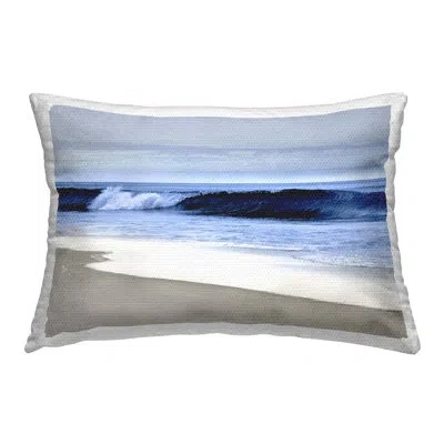 Stupell Industries Foamy Beach Waves Outdoor Printed Pillow By Devon Davis In Blue;beige
