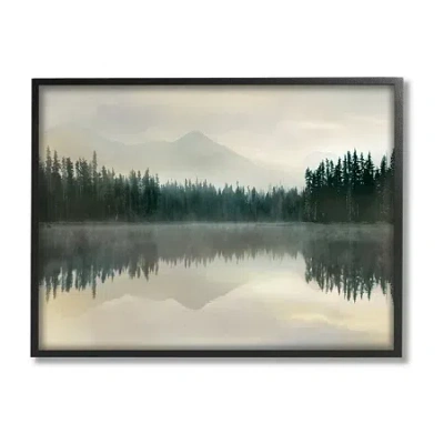 Stupell Industries Foggy Lake Forest Landscape Framed Print In Green