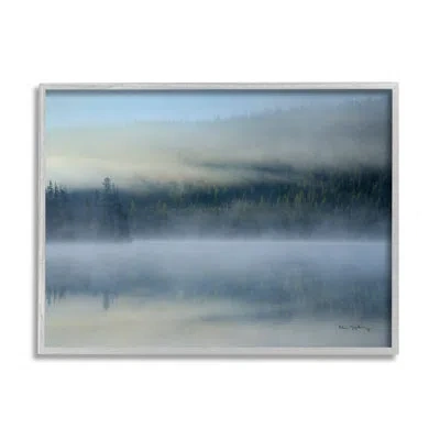 Stupell Industries Foggy Mountain Lake Scenery By Alan Majchrowicz - Print In Blue