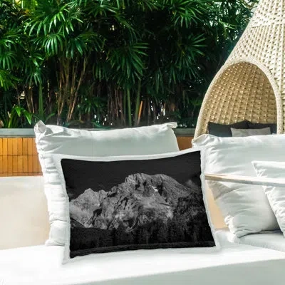 Stupell Industries Foggy Mountain Scene Outdoor Printed Pillow By Daniel Sproul In Black;white