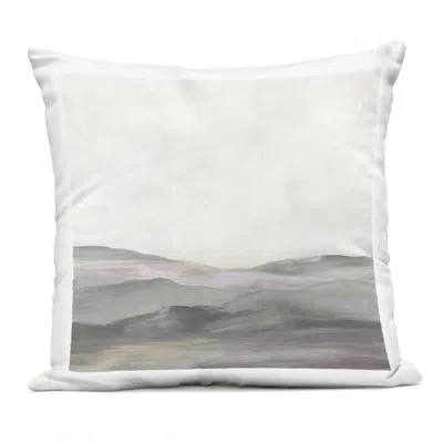 Stupell Industries Foggy Mountainscape Outdoor Printed Pillow Design By J:l Design In White