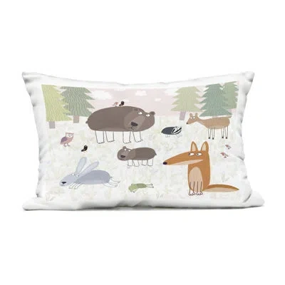 Stupell Industries Forest Animals Out And About Outdoor Printed Pillow, Design By Carla Daly In Green