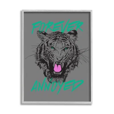Stupell Industries Forever Annoyed Tiger Floater Frame By House Of Lulu In Luster Gray Floater Frame