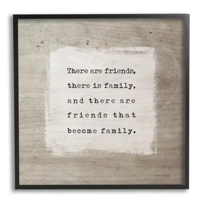 Stupell Industries Found Family Meaningful Friendship Framed Giclee Texturized Wall Art By Lady Louise Designs_aq-448 In Midnight Black Framed Giclee
