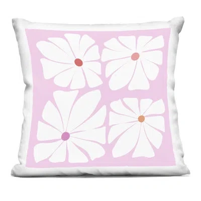 Stupell Industries Four Contemporary Daisies Decorative Printed Throw Pillow Design By Pooja Dave In Pink