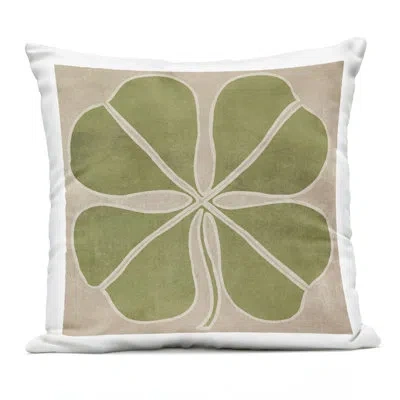 Stupell Industries Four Leaf Symmetry Outdoor Printed Pillow, Design By June Erica Vess In Light Green