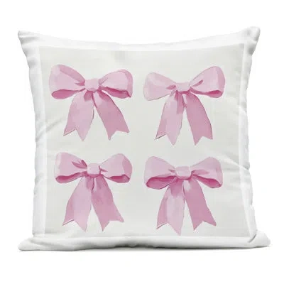 Stupell Industries Four Soft Pink Bows Outdoor Printed Pillow, Design By Petal Prints Design