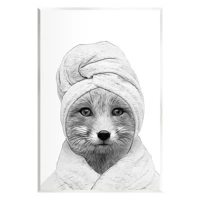 Stupell Industries Fox Bathrobe Funny Animal By Annalisa Latella Graphic Art In Mdf