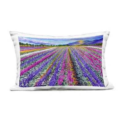 Stupell Industries Fragrant Lavender Farm Outdoor Printed Pillow, Design By Lee Ann Zirbes In Purple