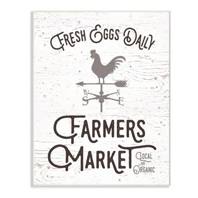 Stupell Industries Fresh Eggs Daily Farmers Market By Lettered And Lined  - Picture Frame Textual Art Print In Wall Plaque