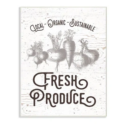 Stupell Industries Fresh Local Produce Typography By Lettered And Lined - Picture Frame Textural Art Print In Wall Plaque