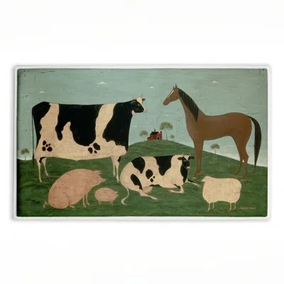 Stupell Industries Friend Indeed Farm Animals Printed Plush Bath Mat And Bath Rug, Design By Warren Kimble, 18"x30" In Multi