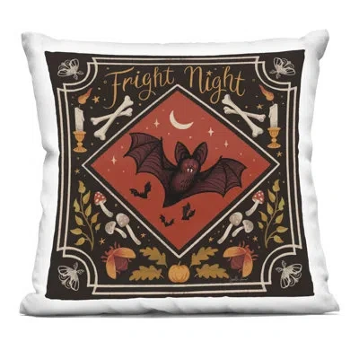 Stupell Industries Fright Night Bat & Botanicals Decorative Printed Throw Pillow Design By Janelle Penner In Black