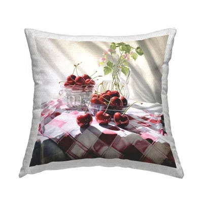 Stupell Industries Fruits & Florals Still Life Outdoor Printed Pillow By Rb In Red