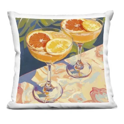 Stupell Industries Fruity Summer Cocktails Decorative Printed Throw Pillow, Design By Petal Prints Design In Orange