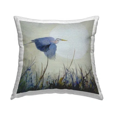 Stupell Industries Full Moon & Heron Design By Floy Zittin Outdoor Printed Pillow In Beige